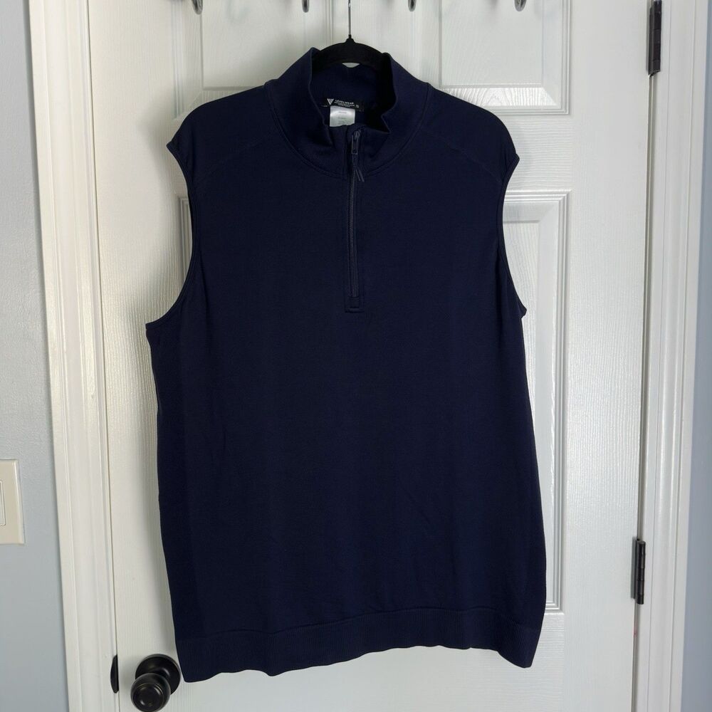 Levelwear Golf Sweater Vest XL Navy 1/4 Zip Pullover Performance Golf